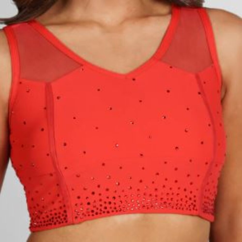Miss America Longline Sports Bra in Regent Red